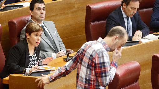 La diputada de Ciudadanos Mercedes Ventura, en su escaño de las Cortes