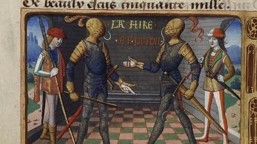 Dos de los oficiales franceses (uno de ellos, "La Hire")