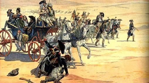 Napoleón curza el desierto junto a sus hombres