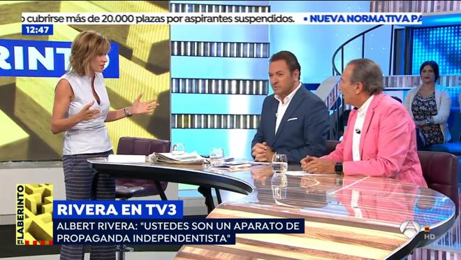 Susanna Griso intentando mediar entre Albert Castillón y Justo Molinero
