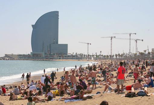 Playa de San Sebastià, en Barcelona
