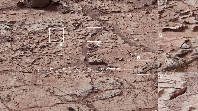 Imagen de la zona donde el Curiosity va a perforar la superficie de Marte por primera vez