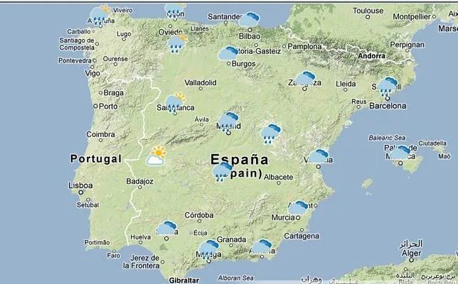 mapa del tiempo de madrid El tiempo primaveral da paso a las lluvias este domingo