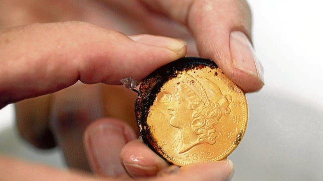Una de las monedas pertenecientes a la Fraga de Nuestra Señora de las Mercedes, que devolvió Odyssey