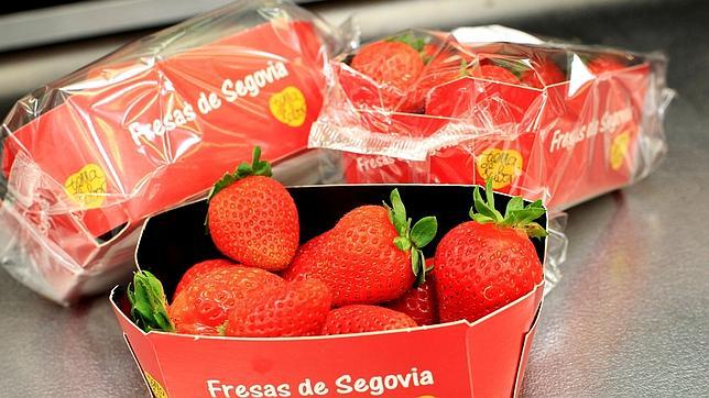 Imagen de las fresas de Segovia en el lineal de Mercadona