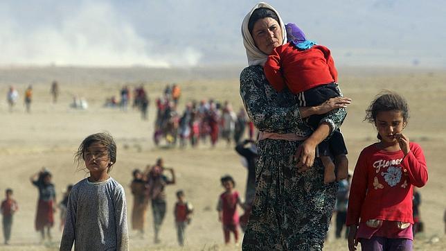 Refugiados yasidíes huyen de los yihadistas del Estado Islámico