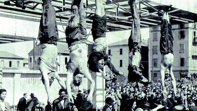 Tras ser detenido y fusilado, Mussolini fue colgado en una ...