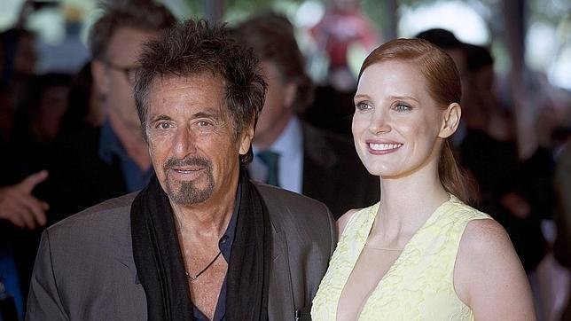 Al Pacino y Jessica Chastain, durante la presentación de «Salomé» en Londres