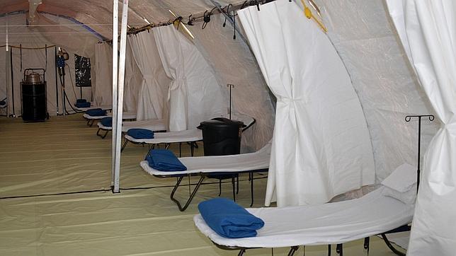 Zona acondicionada en Liberia para tratar a los pacientes con ébola