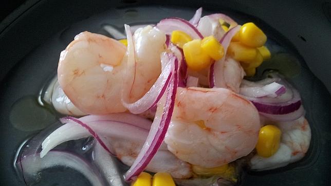 En la fotografía se muestra un plato de cebiche