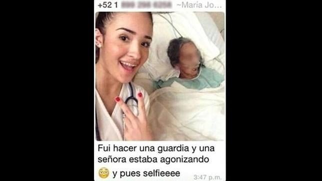 La joven estudiante de odontología, junto a la anciana en el polémico «selfie»