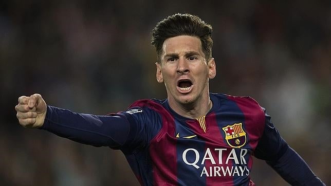 Leo Messi celebra el título liguero conseguido la temporada pasada