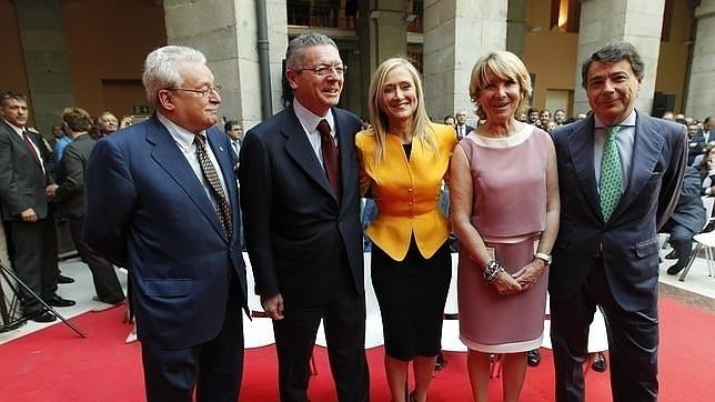 Joaquín Leguina, Alberto Ruiz-Gallardón, Cristina Cifuentes, Esperanza Aguirre e Ignacio González