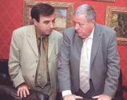 Pedro Romero, concejal de Cultura, junto al director Jorge Fernández. Guerra Salvador Mata
