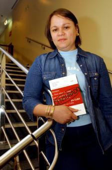 Zoé Valdés, ayer en Madrid. EFE