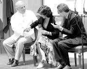 Daniel Barenboim, Carmen Calvo y Alberto Ruiz Gallardón, ayer en el Ayuntamiento de Madrid. CHEMA BARROSO