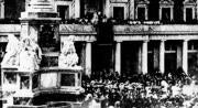 Pío IX bendice desde la Embajada de España el monumento a la Inmaculada Concepción en 1857. CORTESÍA EMBAJADA DE ESPAÑA