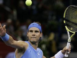 Rafa Nadal, durante su partido de ayer./ Efe
