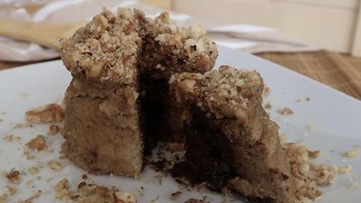 Apple and chocolate mug cake.