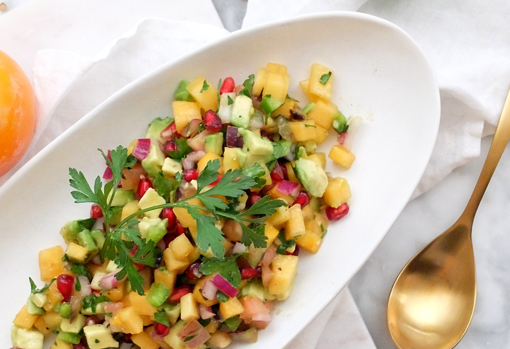 Ensalada de caqui y granada