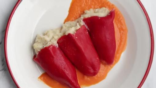 Pimientos del piquillo con brandada de bacalao.