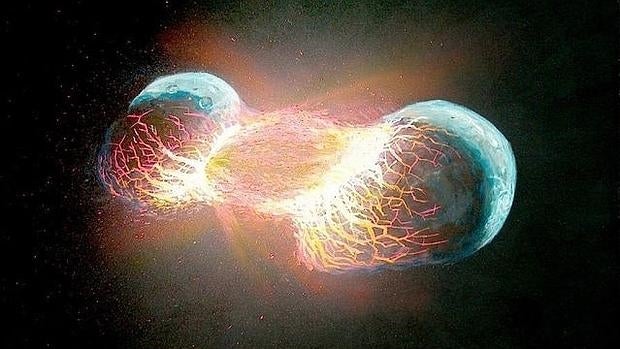 La colisión entre Theia y la Tierra