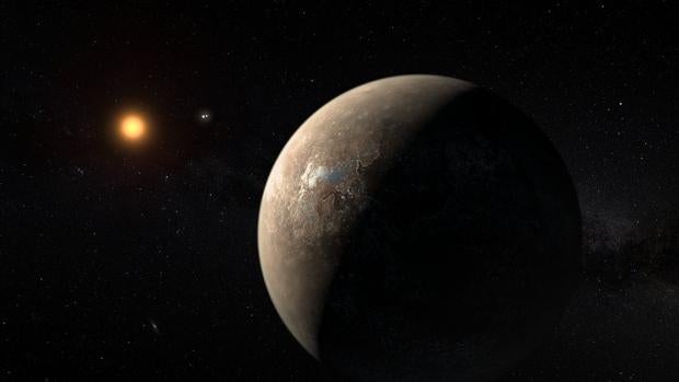 Representación artística de Próxima b, una potencial Tierra detectada cerca de Próxima b
