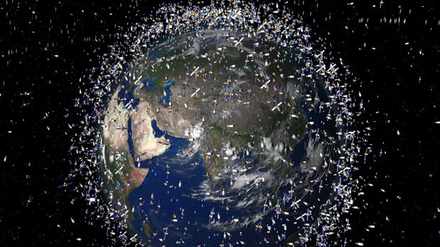 Imagen de archivo generada por la NASA de la basura espacial de 2009