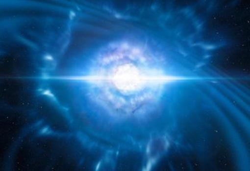Recreación del evento observado con ondas gravitacionales y electromagnéticas