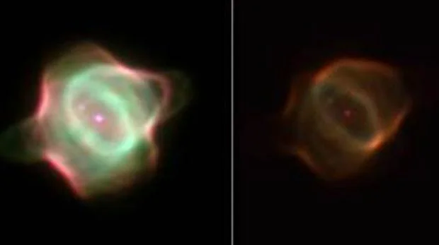 La nebulosa de la Mantarraya en imágenes tomadas por el Telescopio Espacial Hubble en 1998 y 2016