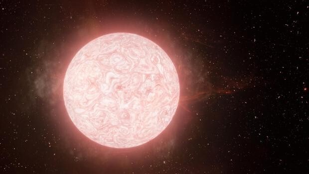 La ilustración muestra una supergigante roja en poco antes de convertirse en supernova