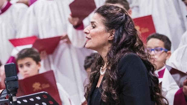 Cecilia Bartoli, durante la grabación del disco con el coro de la Capilla Sixtina
