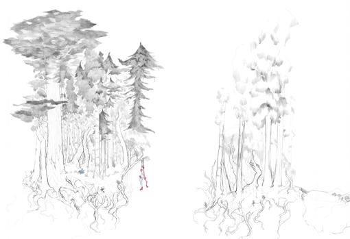 «Baba-Yaga. Bosque». Obra perteneciente a la serie «Where Bluebirds Fly»