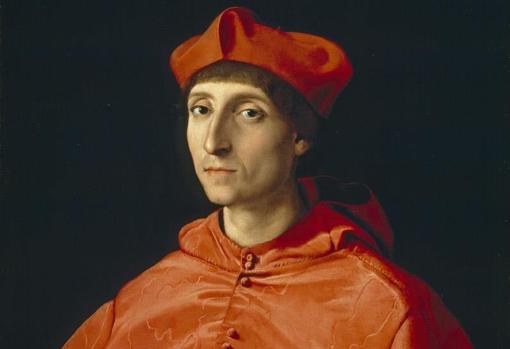 «El Cardenal» de Rafael. Detalle
