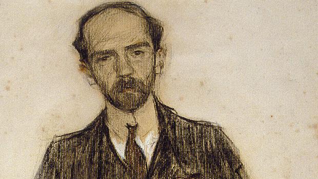 Retrato de Baroja realizado por Ramón Casas en 1904