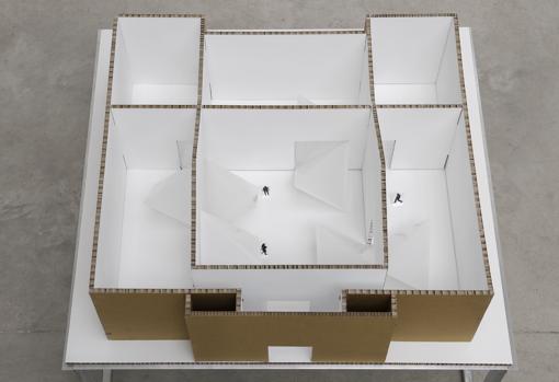 Maqueta de los proyectos neumáticos fallidos de Prego, también visible en el pabellón