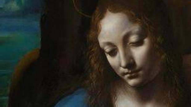 Detalle de «La virgen de las rocas», de Leonardo da Vinci