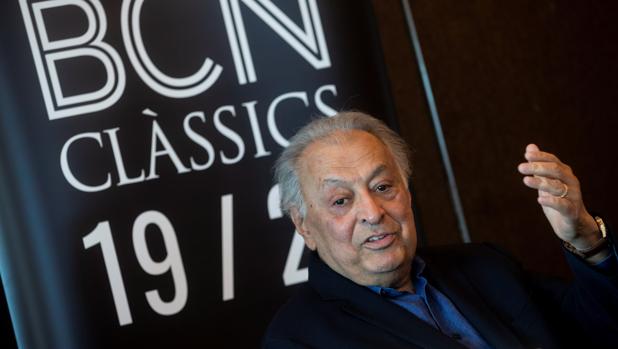 Zubin Mehta, ayer durante la rueda de prensa ofrecida en Barcelona