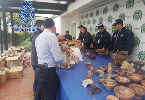 Piezas halladas durante los registros en Colombia