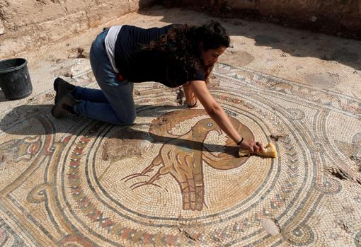 Otro de los mosaicos hallados en la iglesia, construida en tiempos de Justiniano
