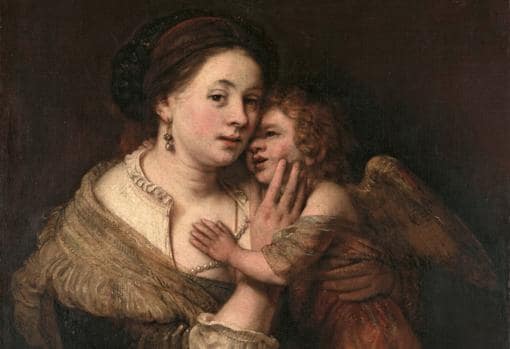 Detalle de «Venus y Cupido», de Rembrandt (Louvre). Está en el Museo Thyssen
