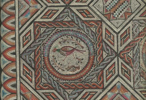 Detail drawn by Osset of the main mosaic of the town of Rienda