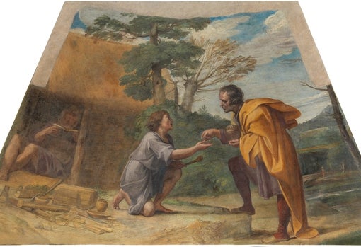 'San Diego de Alcalá receiving alms'.  Annibale Carracci and Francesco Albani