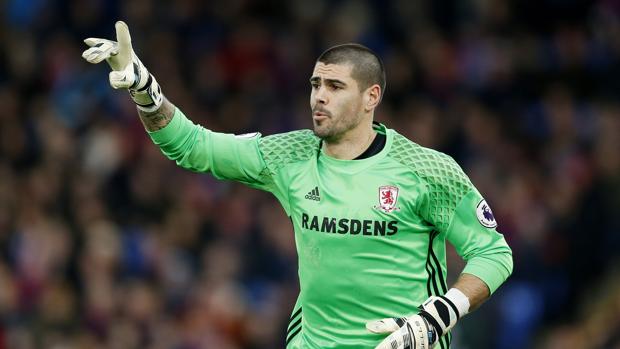 Víctor Valdés, en un partido del Middlesbrough.