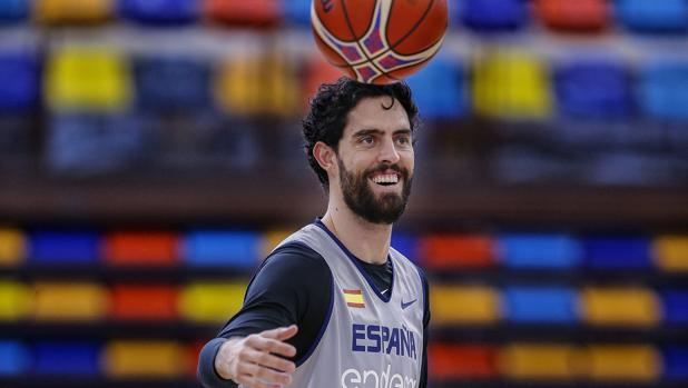 Javi Beirán, durante un entrenamiento con la selección española