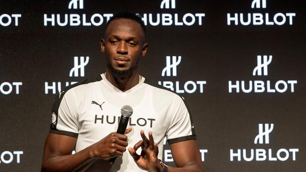 Usain Bolt durante un acto esta semana
