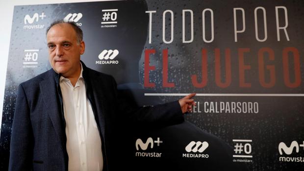 Javier Tebas, durante la presentación de «Todo por el juego»