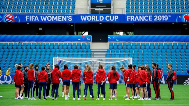 La selección, en un entrenamiento