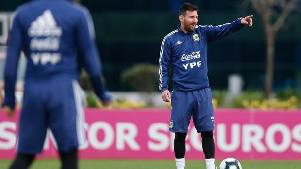 Messi, durante un entrenamiento reciente con la selección argentina