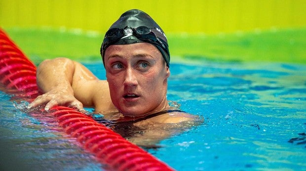 Mireia Belmonte después de competir en Gwangju (Corea del Sur)